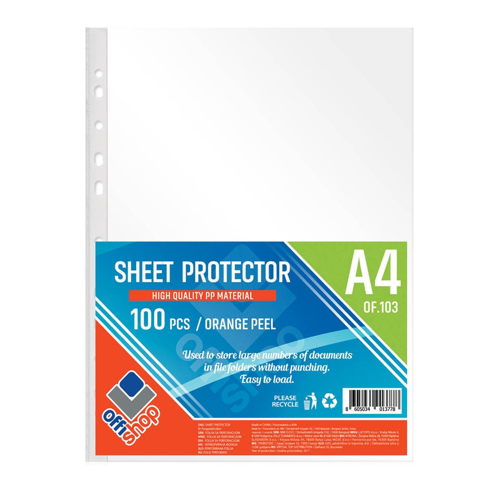 Folie Protectie A4, 20mic, 100buc/set - Offishop Of103
