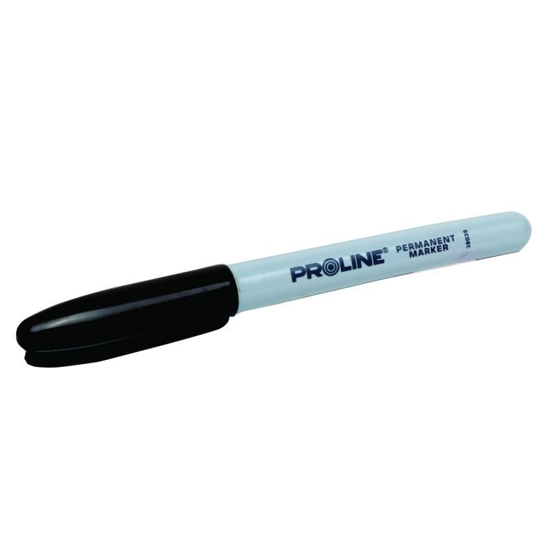 Set 2 markere negre permanente cu vârf rotund, pentru diverse suprafețe PROLINE 38032