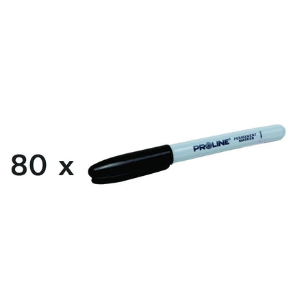 Markere scurte negre N-80 set 80 permanente, cu agatator PROLINE 38049