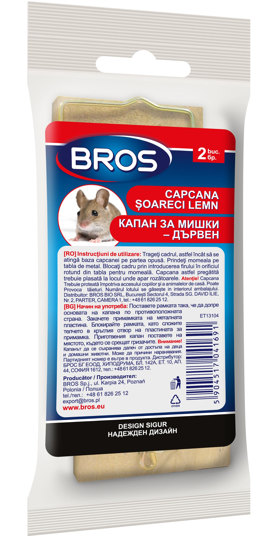 Capcana De Lemn Impotriva Soarecilor, Bros-2buc