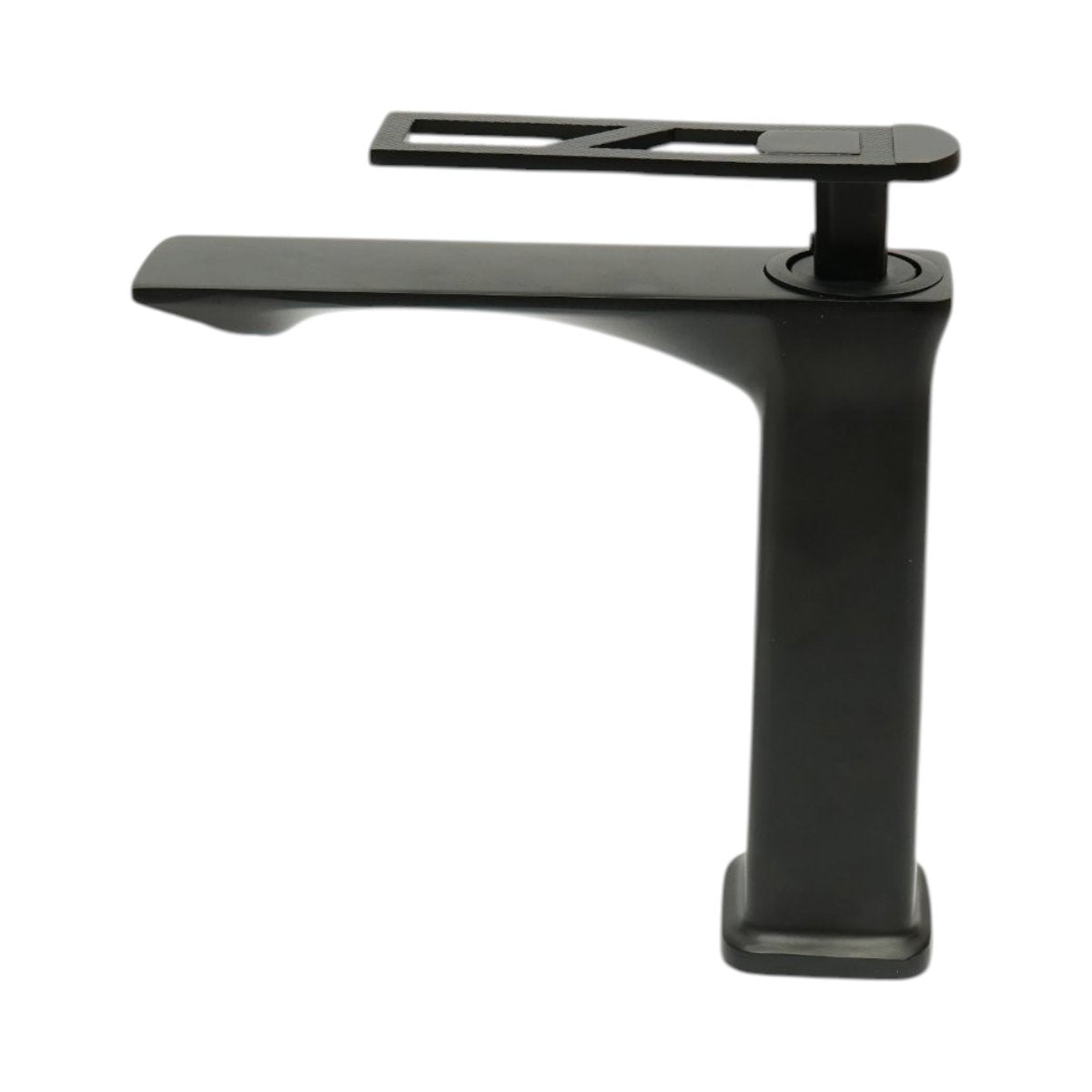 Baterie lavoar baie înaltă pătrată monocomandă, negru mat, aliaj zinc, furtunuri incluse DISVM47