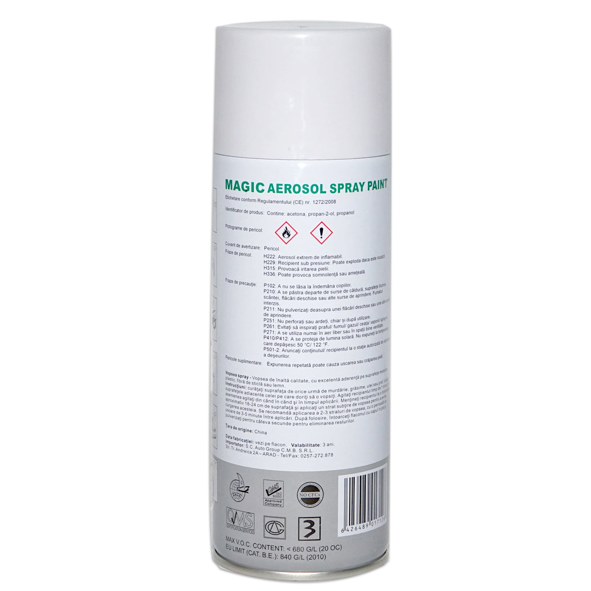 Vopsea Spray Alb Boreal Nova, 450ml
