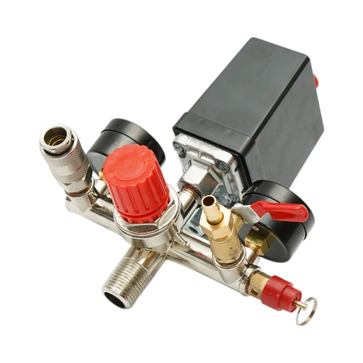 Presostat compresor aer 220V regulator cu 2 manometre 12 bar Breckner Germany BK76309