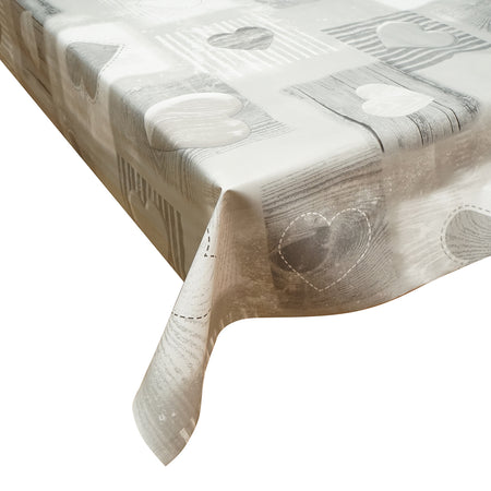 Fata De Masa Pvc, 1.37x20m, Model Inimi Gri, 45gr/mp