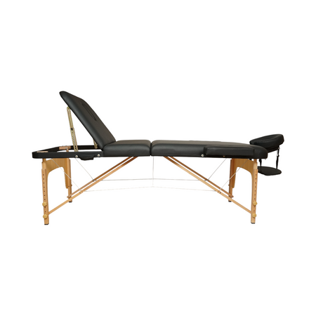 Masa De Masaj Pliabila Portabila 3 Zone,spuma 5cm, H 76cm, Piele Negru