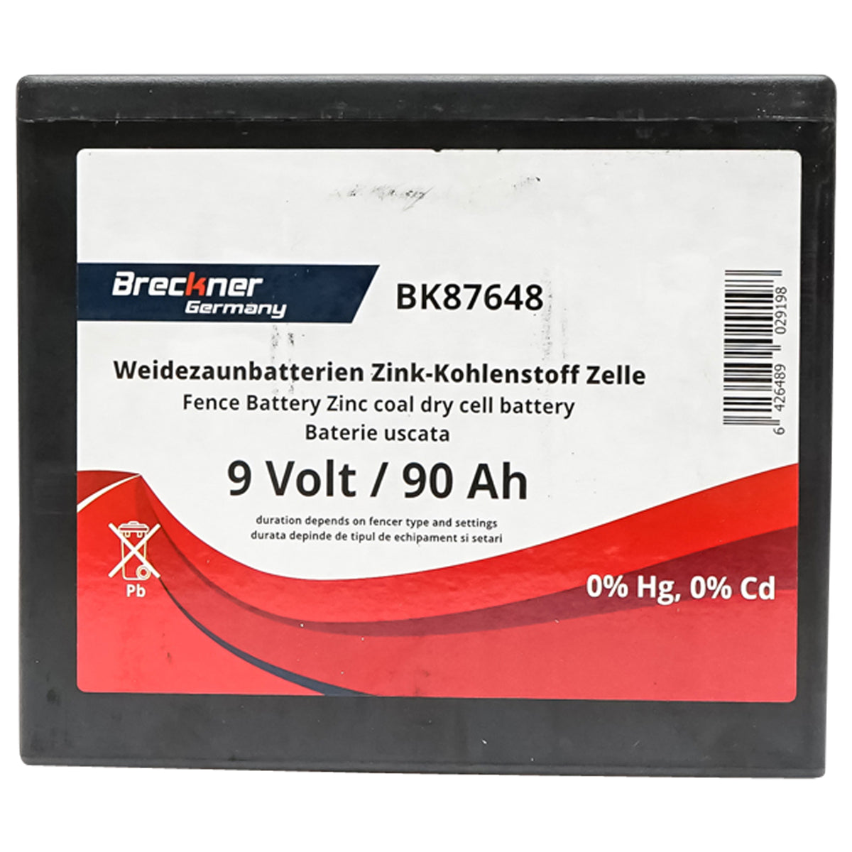 Baterie Uscata (nereincarcabila) 9v 90ah Pentru Gard Electric