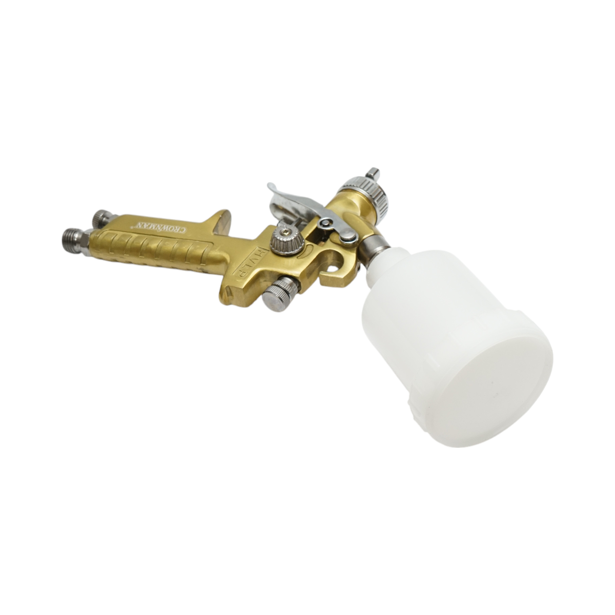 Pistol de vopsit cu aer comprimat 100ml, debit 70-110ml/min, duza 0.8mm, presiune max. 3.5 bar Crownman