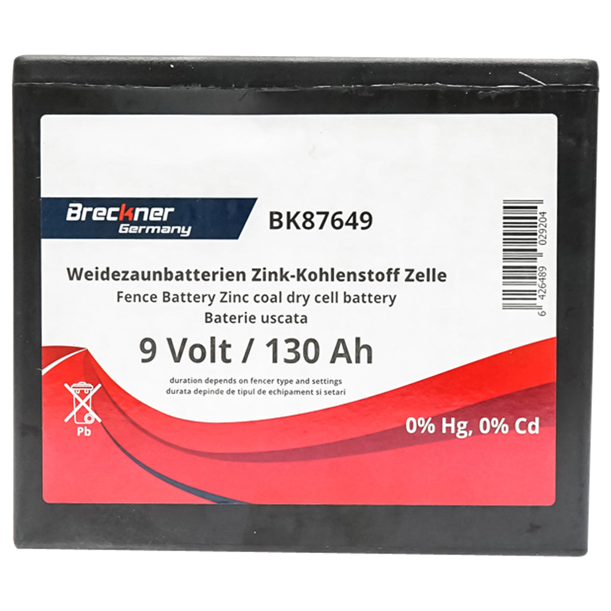 Baterie Uscata (nereincarcabila) 9v 130ah Pentru Gard Electric