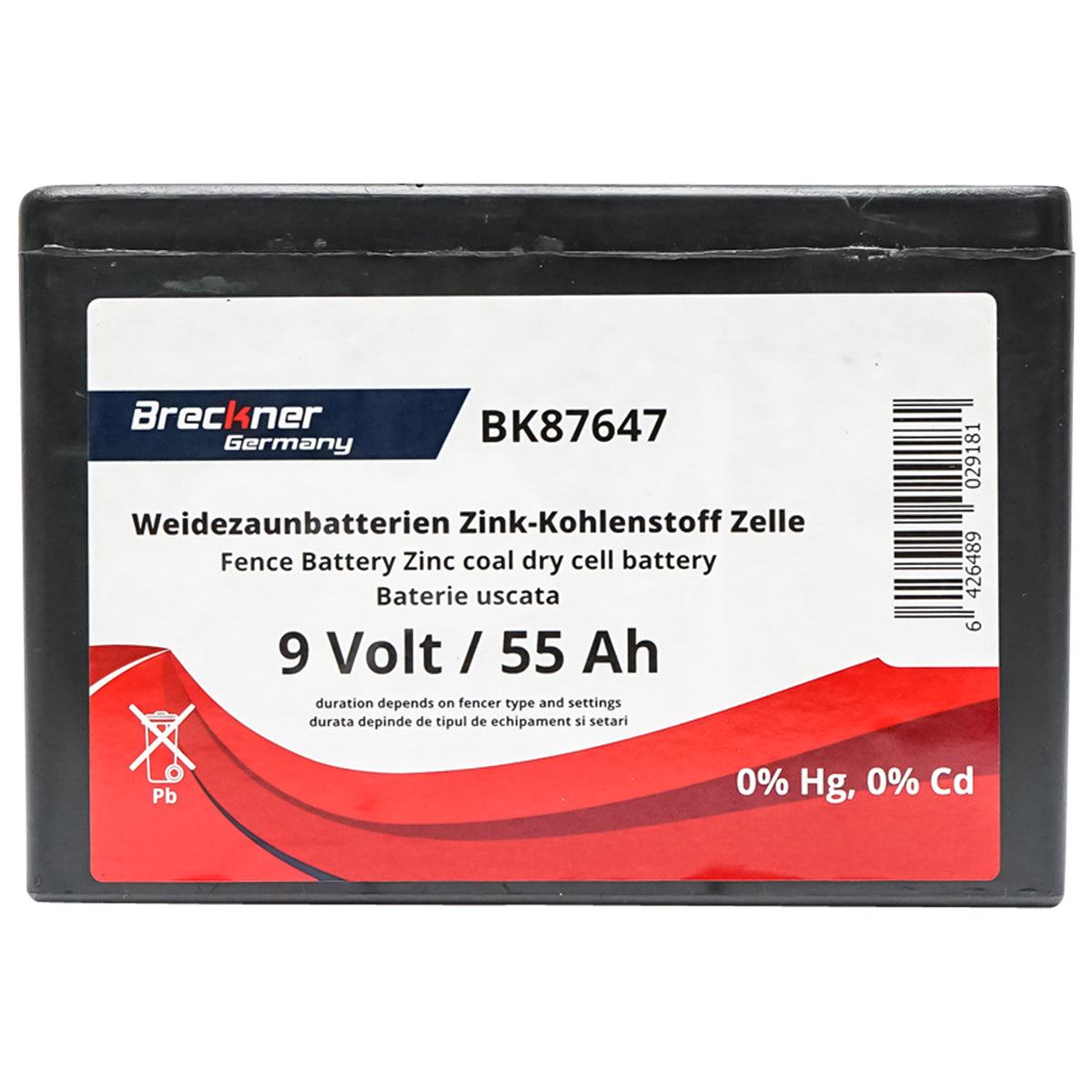 Baterie Uscata (nereincarcabila) 9v 55ah Pentru Gard Electric