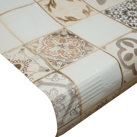 Fata De Masa Pvc  1.37x20m, Model Mozaic Natur, 45gr/mp