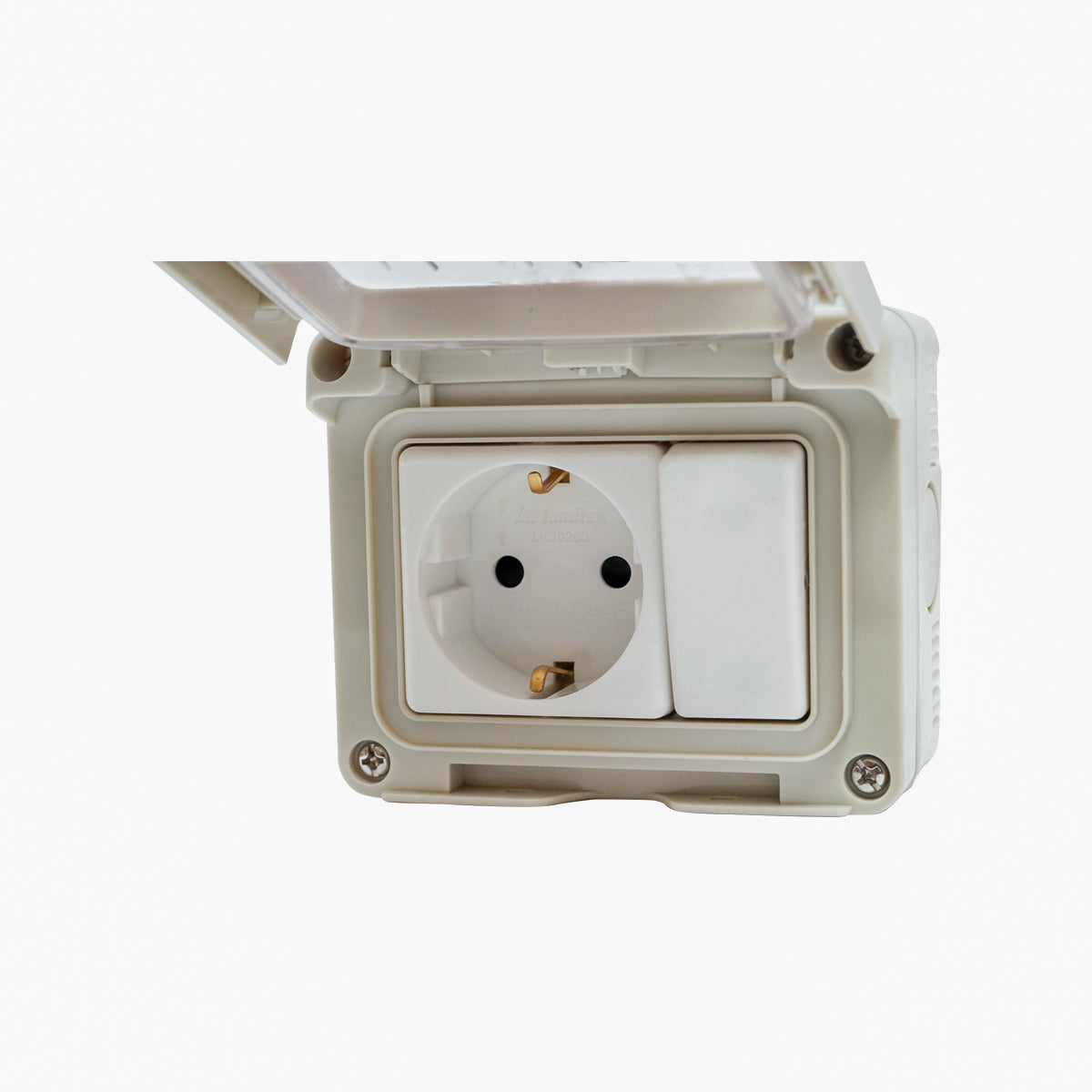 Priza Schuko Simpla Aplicata,16a, 250vsi Intrerupator 10 Ax,250v Ip 55