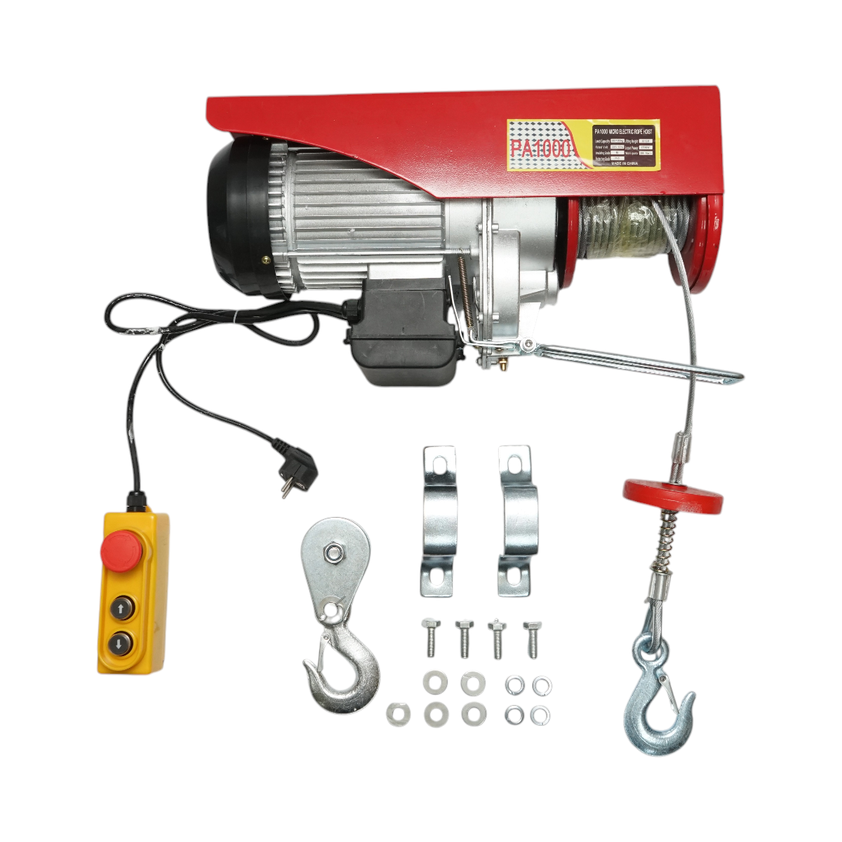 Palan electric/macara 220V/50Hz 1600W, sarcina maxima 500/1000Kg, viteza de ridicare 4-8m/min, inaltime de ridicare 6-12m, protectie IP40