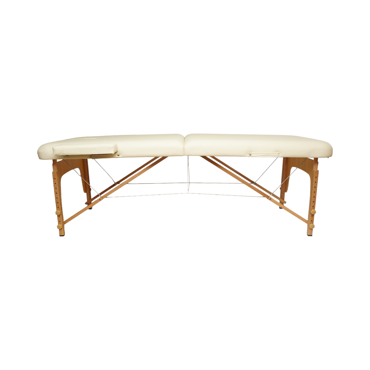 Masa De Masaj Pliabila Portabila 2 Zone, Spuma 5cm, H 76cm, Piele Crem