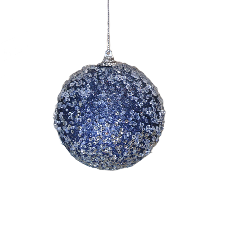 Xmas Glob 10 Cm Bleu Cu Gheata A2-31814ad10