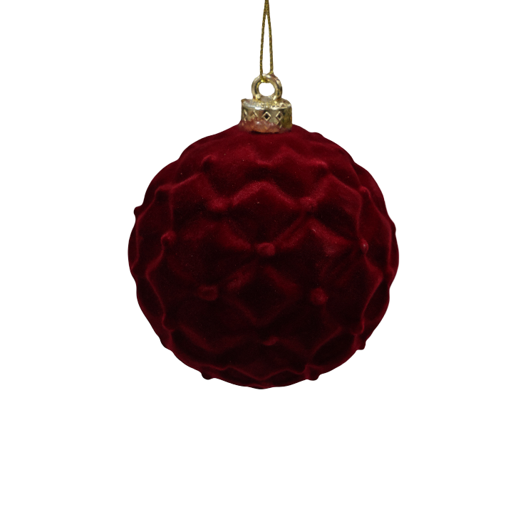 XMAS GLOB CATIFEA BORDO 8 CM DIN PLASTIC