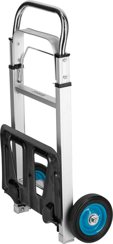 Cărucior transport pliabil cu mâner telescopic, 90 kg, structură aluminiu și oțel, roți EVA, MEGA 40096