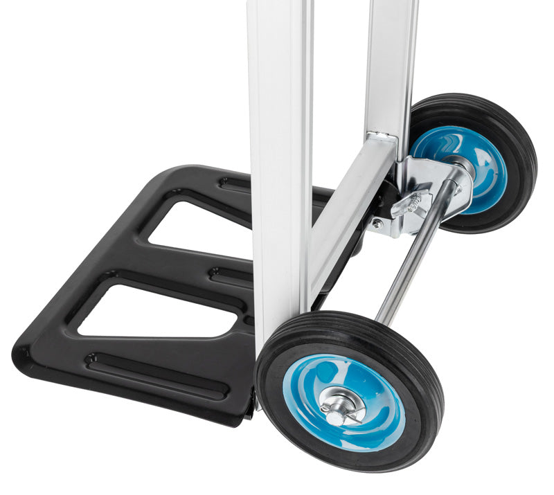 Cărucior transport pliabil cu mâner telescopic, 90 kg, structură aluminiu și oțel, roți EVA, MEGA 40096