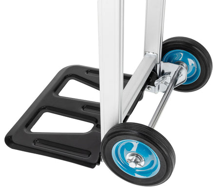 Cărucior transport pliabil cu mâner telescopic, 90 kg, structură aluminiu și oțel, roți EVA, MEGA 40096