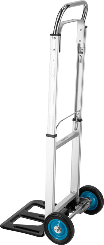 Cărucior transport pliabil cu mâner telescopic, 90 kg, structură aluminiu și oțel, roți EVA, MEGA 40096