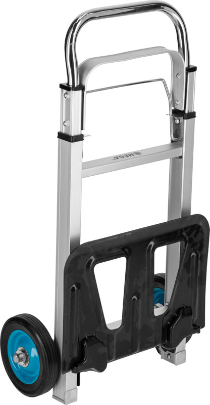 Cărucior transport pliabil cu mâner telescopic, 90 kg, structură aluminiu și oțel, roți EVA, MEGA 40096