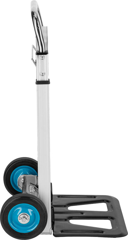Cărucior transport pliabil cu mâner telescopic, 90 kg, structură aluminiu și oțel, roți EVA, MEGA 40096
