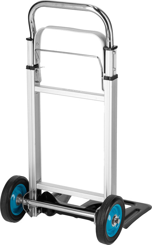 Cărucior transport pliabil cu mâner telescopic, 90 kg, structură aluminiu și oțel, roți EVA, MEGA 40096