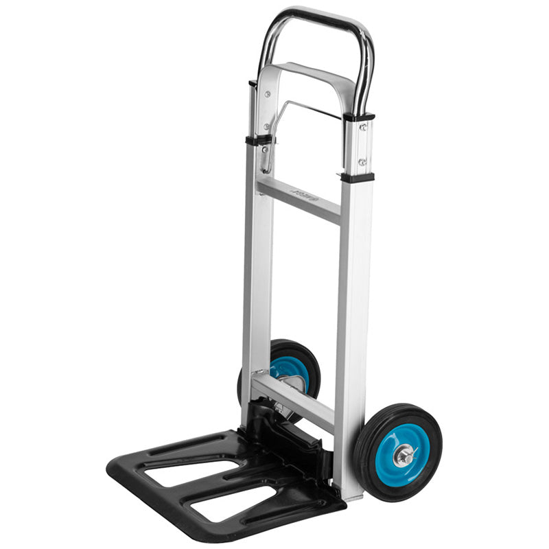 Cărucior transport pliabil cu mâner telescopic, 90 kg, structură aluminiu și oțel, roți EVA, MEGA 40096