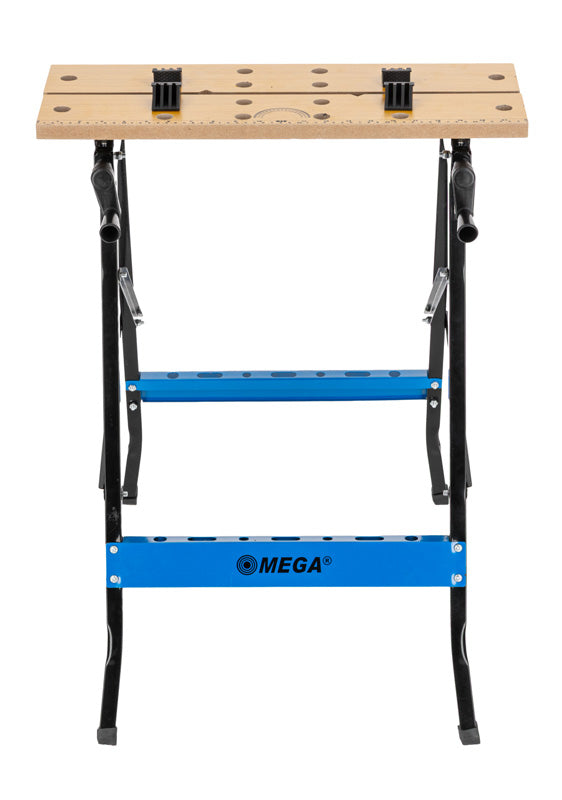 Banc de lucru pliabil profesional cu două menghine, reglare 31 cm, MDF 1,8 cm, 100 kg MEGA 40097
