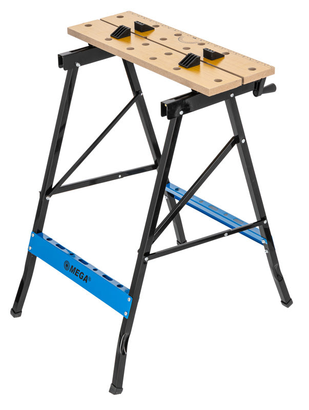 Banc de lucru pliabil profesional cu două menghine, reglare 31 cm, MDF 1,8 cm, 100 kg MEGA 40097