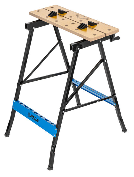 Banc de lucru pliabil profesional cu două menghine, reglare 31 cm, MDF 1,8 cm, 100 kg MEGA 40097