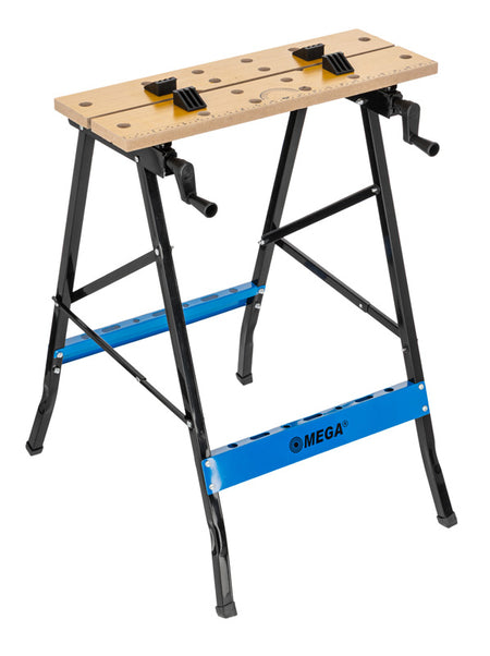 Banc de lucru pliabil profesional cu două menghine, reglare 31 cm, MDF 1,8 cm, 100 kg MEGA 40097