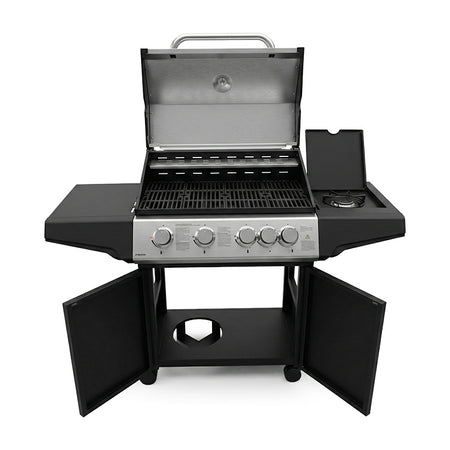 Grătar gaz cu 4+1 arzătoare, grilaje din fontă, construcție premium, suprafață 71 × 40 cm, PROLINE 40212