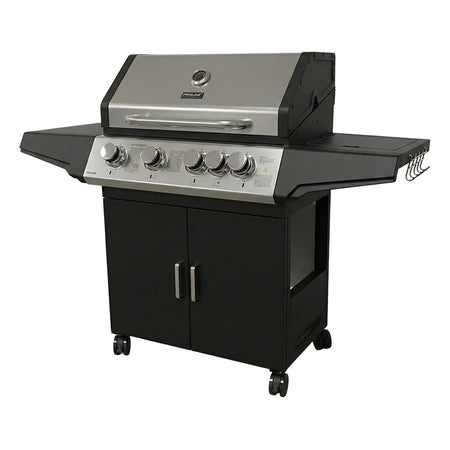 Grătar gaz cu 4+1 arzătoare, grilaje din fontă, construcție premium, suprafață 71 × 40 cm, PROLINE 40212