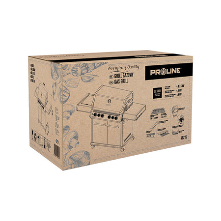 Grill gaz premium cu 6 arzătoare, rotisor, LED, 22,5 kW PROLINE 40215