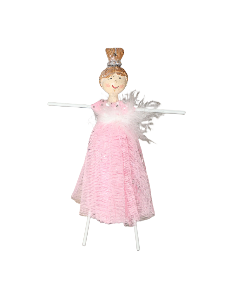 Xmas Figurine De Agatat Alb Roz Ab