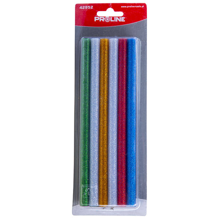 Baghete silicon sclipici PROLINE pentru pistol lipit, set 12 buc