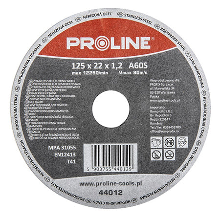 Disc debitare inox PROLINE pentru metal, tip T41