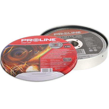 Disc debitare inox 125×1,0 mm tip T41 set 10 bucăți în casetă PROLINE 44014P
