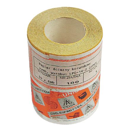 Rola abrazivă pe hârtie KLINGSPOR LPD 142 pentru lemn, 115 mm × 5 m