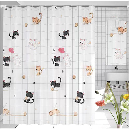 Perdea duș model pisică PEVA 180×200 cm RPX-DUS 46524R