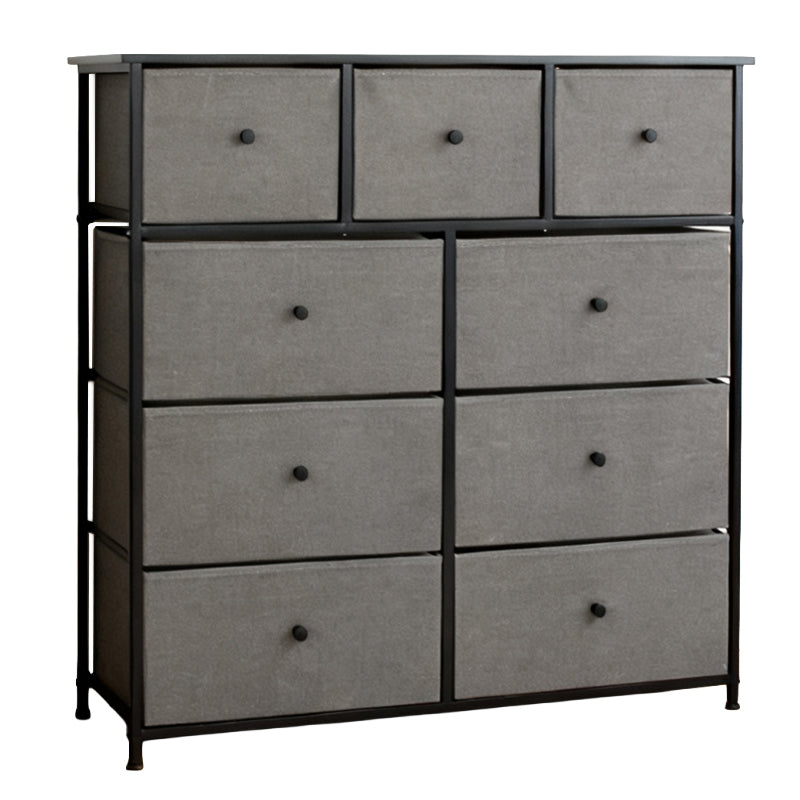 Comodă 9 sertare textilă, 100×30×99 cm, antracit/negru RPX-COM 46575R