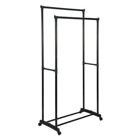 Suport haine dublu mobil, oțel, 15 kg, cu roți, 78,5×41,5×165 cm RPX-HAI 46667R