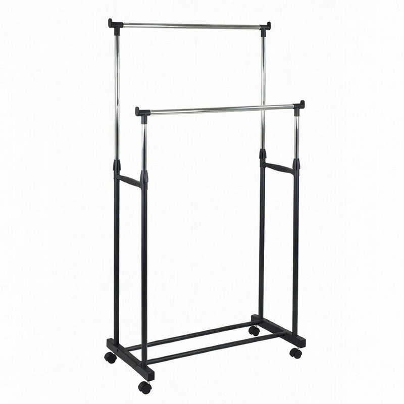 Suport haine dublu reglabil 83×39×165 cm, până la 15 kg, mobil cu roți RPX-HAI 46670R
