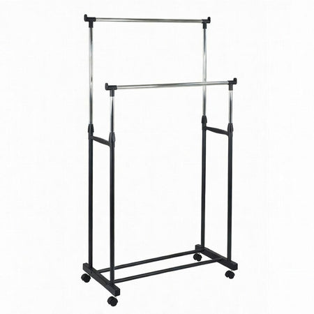Suport haine dublu reglabil 83×39×165 cm, până la 15 kg, mobil cu roți RPX-HAI 46670R