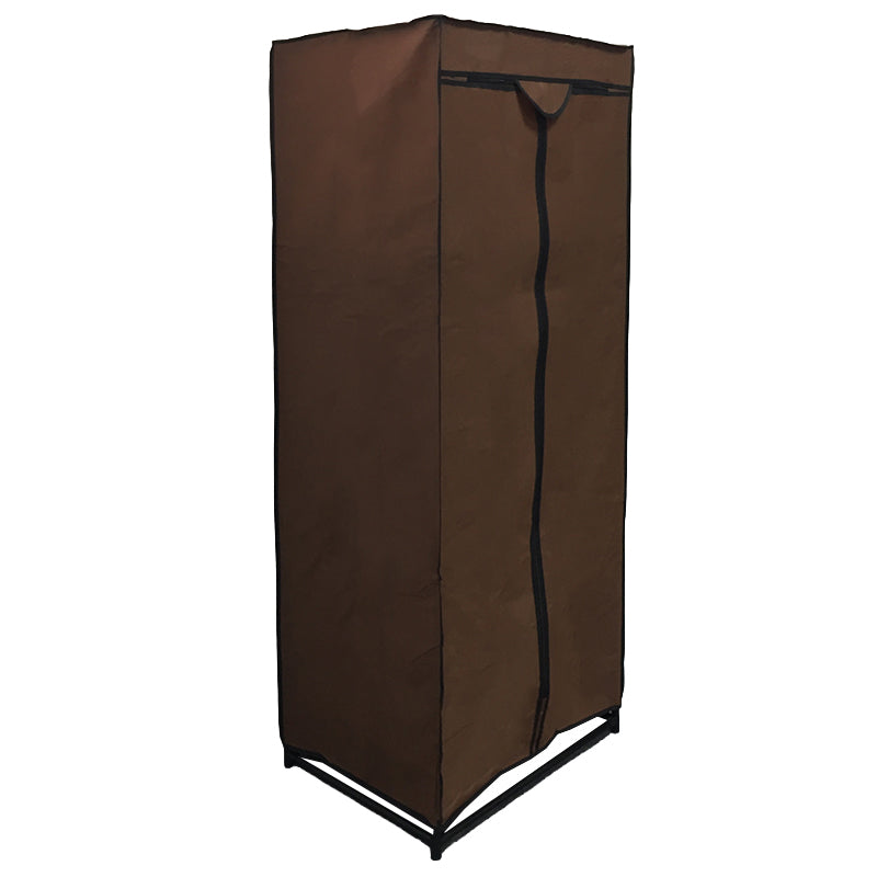 Dulap haine textil cu fermoar maro, 60 × 45 × 150 cm, ușor de montat RPX-HAI 46671R