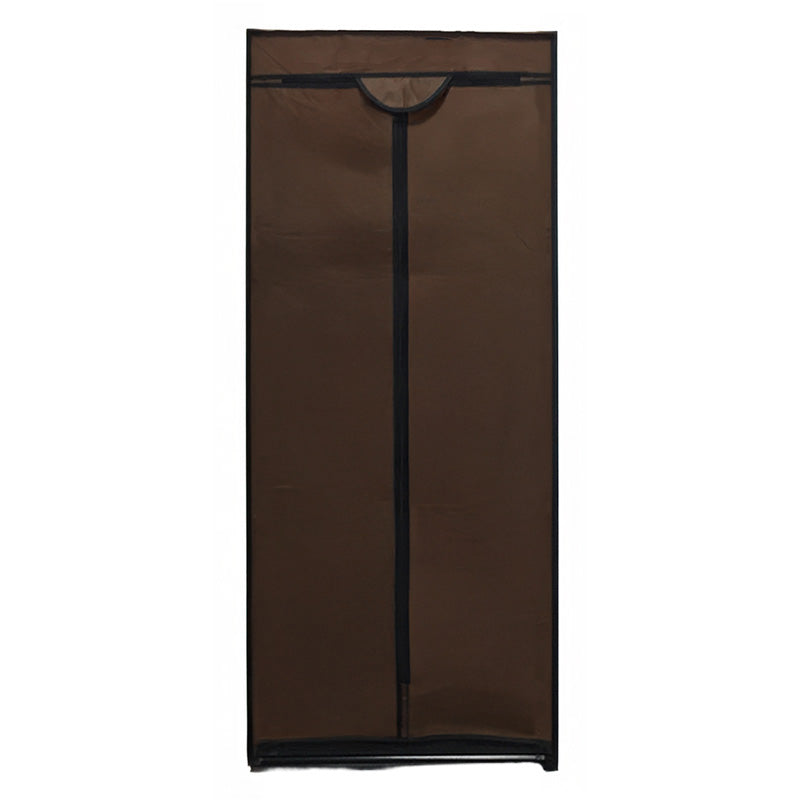 Dulap haine textil cu fermoar maro, 60 × 45 × 150 cm, ușor de montat RPX-HAI 46671R