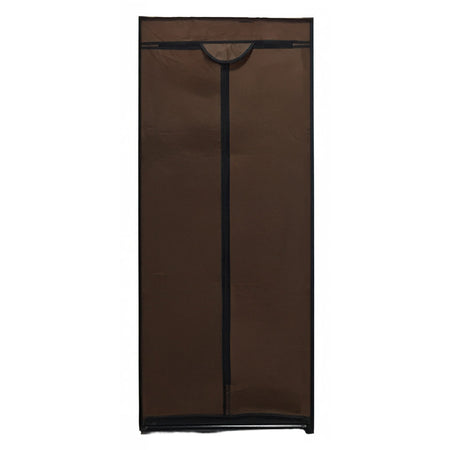 Dulap haine textil cu fermoar maro, 60 × 45 × 150 cm, ușor de montat RPX-HAI 46671R