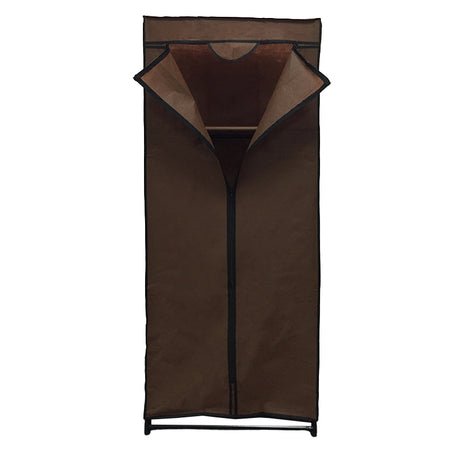 Dulap haine textil cu fermoar maro, 60 × 45 × 150 cm, ușor de montat RPX-HAI 46671R
