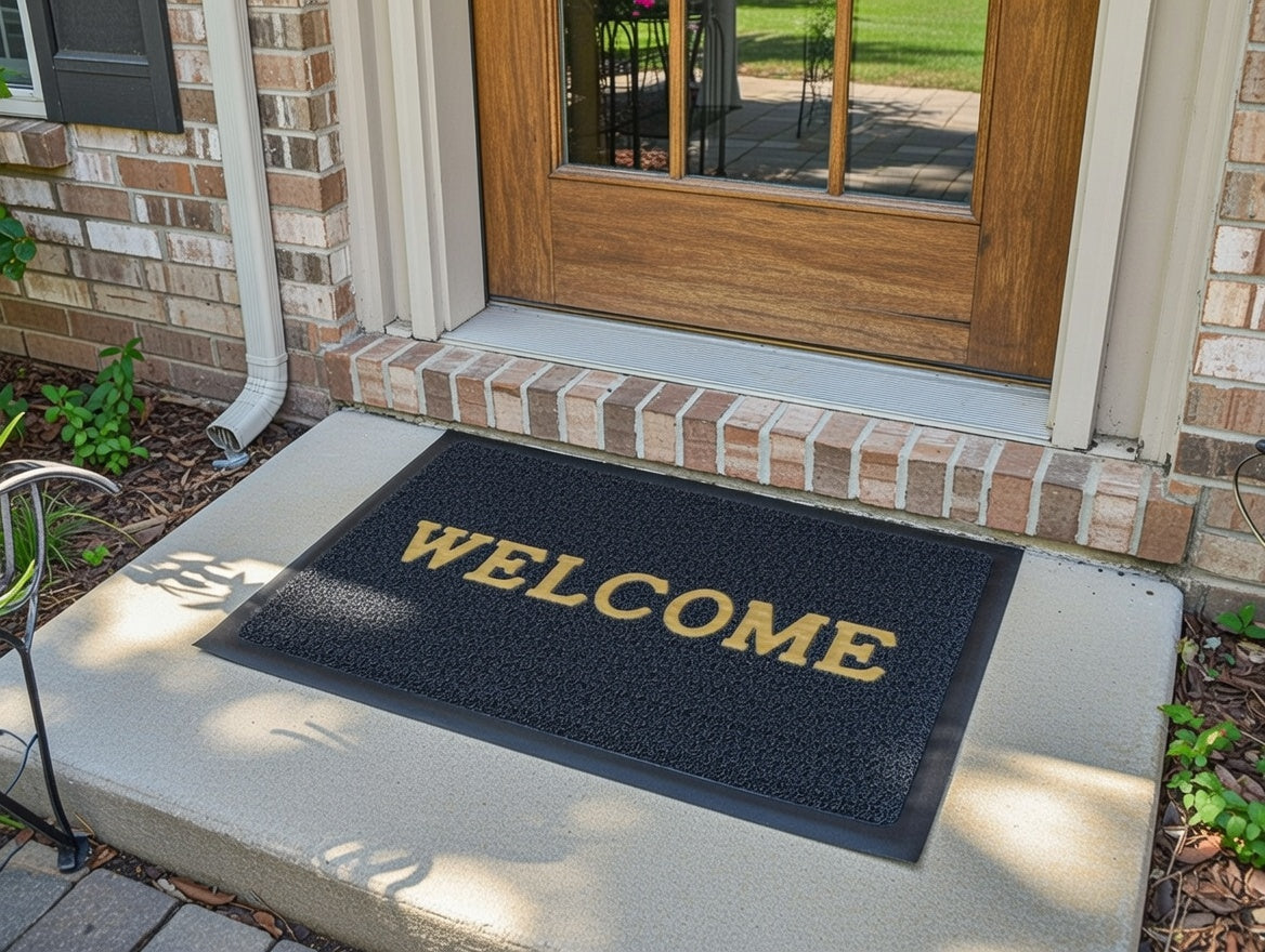 Covoraș intrare tip Lufă RPX-COV din PVC 38×58 cm exterior mesaj welcome