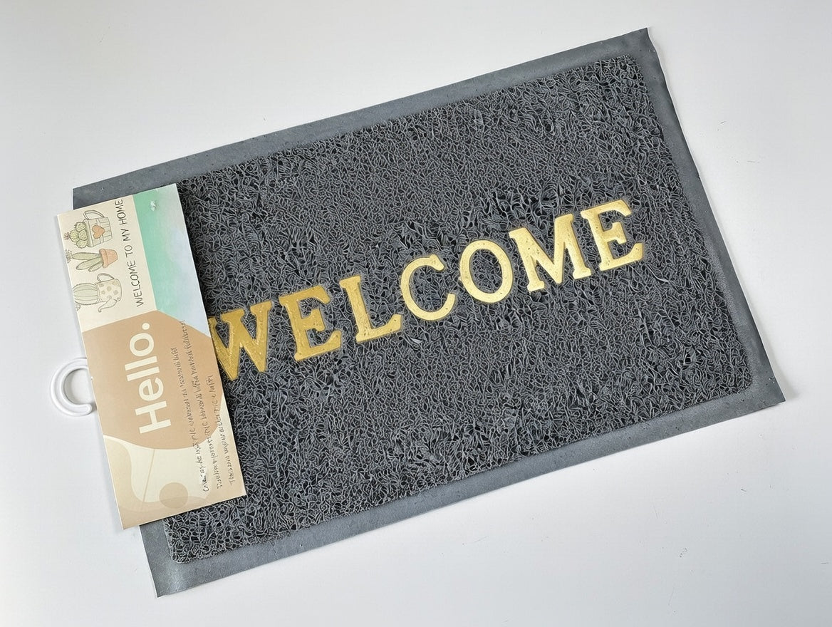 Covoraș intrare tip Lufă RPX-COV din PVC 38×58 cm exterior mesaj welcome